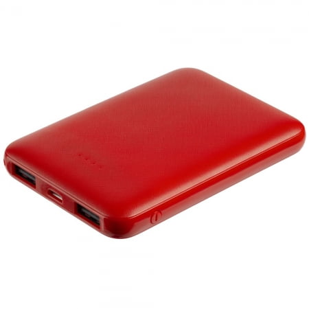 Внешний аккумулятор Uniscend Full Feel 5000 mAh, красный купить с нанесением логотипа оптом на заказ в интернет-магазине Санкт-Петербург