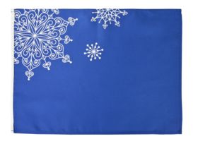 Декоративная салфетка «Снежинки», синяя купить оптом с нанесение логотипа в Санкт-Петербурге