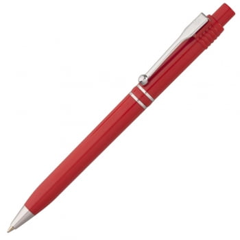 Ручка шариковая Raja Chrome, красная купить с нанесением логотипа оптом на заказ в интернет-магазине Санкт-Петербург