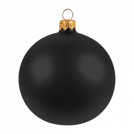 Елочный шар Gala Matt в коробке, черный, 8,5 см купить с нанесением логотипа оптом на заказ в интернет-магазине Санкт-Петербург