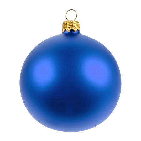 Елочный шар Gala Matt в коробке, синий, 8,5 см купить с нанесением логотипа оптом на заказ в интернет-магазине Санкт-Петербург