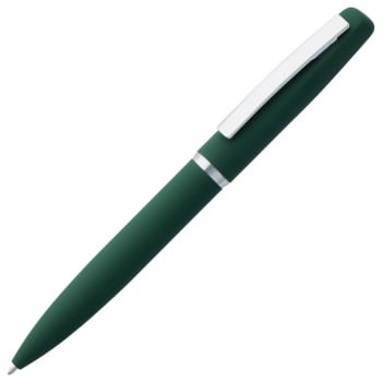 Ручка шариковая Bolt Soft Touch, зеленая купить с нанесением логотипа оптом на заказ в интернет-магазине Санкт-Петербург