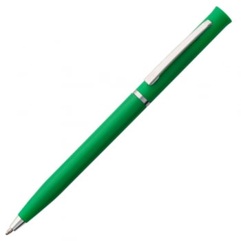 Ручка шариковая Euro Chrome, зеленая купить с нанесением логотипа оптом на заказ в интернет-магазине Санкт-Петербург