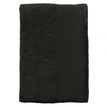 Полотенце махровое Island Large, черное купить с нанесением логотипа оптом на заказ в интернет-магазине Санкт-Петербург