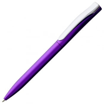 Ручка шариковая Pin Silver, фиолетовая купить с нанесением логотипа оптом на заказ в интернет-магазине Санкт-Петербург