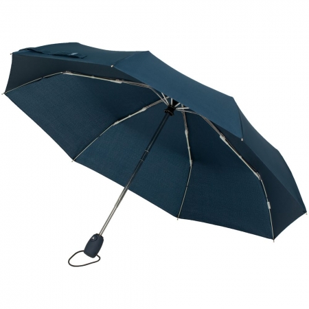 Зонт складной Comfort, синий купить с нанесением логотипа оптом на заказ в интернет-магазине Санкт-Петербург