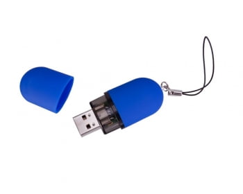 Флешка «Капсула», синяя, 8 Гб с нанесением логотипа купить оптом в интернет-магазине Санкт-Петербург