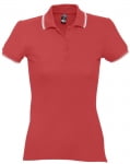 Рубашка поло женская Practice women 270, красная с белым