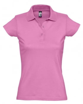 Рубашка поло женская Prescott women 170, розовая купить с нанесением логотипа оптом на заказ в интернет-магазине Санкт-Петербург