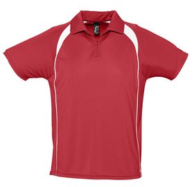 Спортивная рубашка поло Palladium 140 красная с белым купить оптом с нанесение логотипа в Санкт-Петербурге