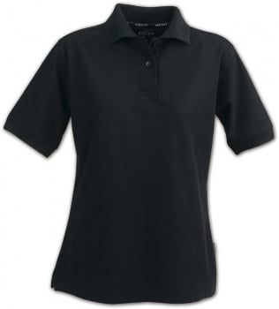 Рубашка поло женская SEMORA, черная купить с нанесением логотипа оптом на заказ в интернет-магазине Санкт-Петербург