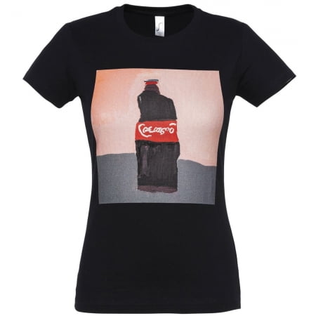 Футболка женская «Кола», черная купить с нанесением логотипа оптом на заказ в интернет-магазине Санкт-Петербург