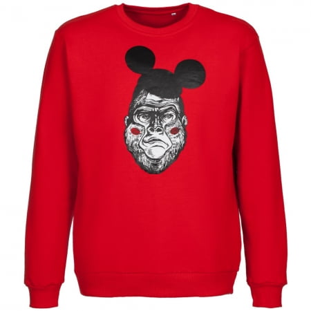 Толстовка Monkey Mouse, красная купить с нанесением логотипа оптом на заказ в интернет-магазине Санкт-Петербург