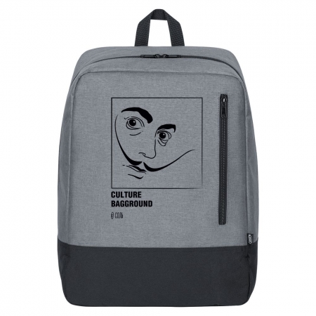 Рюкзак «Culture Bagground. Дали», серый купить с нанесением логотипа оптом на заказ в интернет-магазине Санкт-Петербург