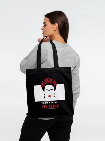 Холщовая сумка Frida & Friday, черная купить с нанесением логотипа оптом на заказ в интернет-магазине Санкт-Петербург