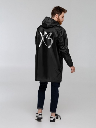 Дождевик с карманами «ХЗ», черный купить с нанесением логотипа оптом на заказ в интернет-магазине Санкт-Петербург