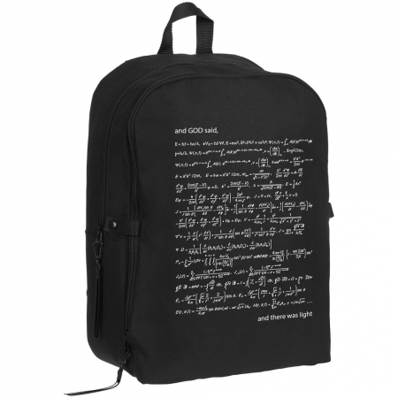 Рюкзак «Да будет свет» со светящимся принтом, черный купить с нанесением логотипа оптом на заказ в интернет-магазине Санкт-Петербург