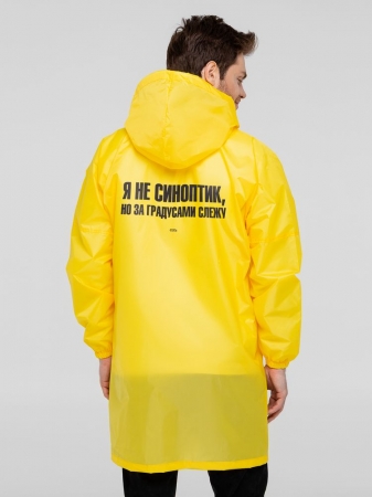 Дождевик «Я не синоптик», желтый купить с нанесением логотипа оптом на заказ в интернет-магазине Санкт-Петербург