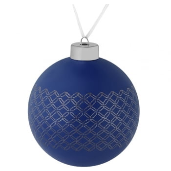 Елочный шар Queen, 10 см, синий купить с нанесением логотипа оптом на заказ в интернет-магазине Санкт-Петербург