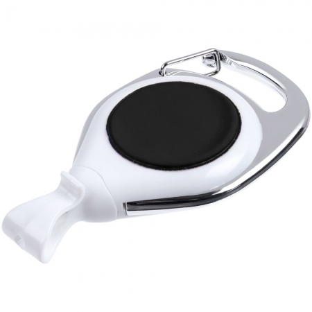 Ретрактор Dorset, белый с черным купить с нанесением логотипа оптом на заказ в интернет-магазине Санкт-Петербург