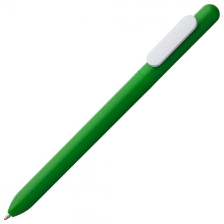 Ручка шариковая Slider, зеленая с белым купить с нанесением логотипа оптом на заказ в интернет-магазине Санкт-Петербург