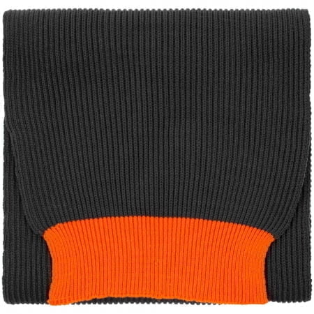 Шарф Snappy, темно-серый с оранжевым купить с нанесением логотипа оптом на заказ в интернет-магазине Санкт-Петербург