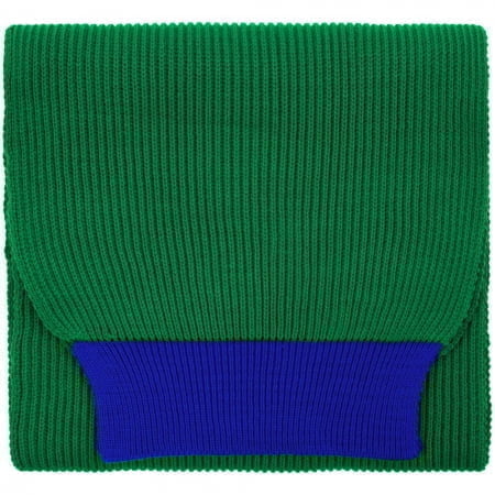 Шарф Snappy, зеленый с синим купить с нанесением логотипа оптом на заказ в интернет-магазине Санкт-Петербург