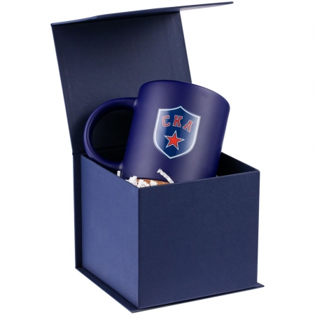 Кружка «СКА» в подарочной коробке, синяя купить с нанесением логотипа оптом на заказ в интернет-магазине Санкт-Петербург