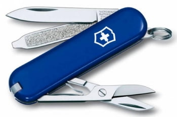 Нож-брелок Classic 58 с отверткой, синий купить с нанесением логотипа оптом на заказ в интернет-магазине Санкт-Петербург