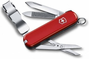 Нож-брелок Nail Clip 580, красный купить с нанесением логотипа оптом на заказ в интернет-магазине Санкт-Петербург