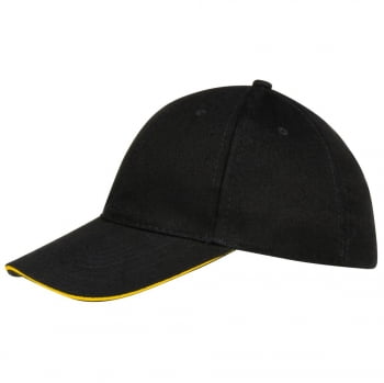 Бейсболка BUFFALO, черная с желтым купить с нанесением логотипа оптом на заказ в интернет-магазине Санкт-Петербург