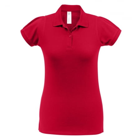 Рубашка поло женская Heavymill красная купить с нанесением логотипа оптом на заказ в интернет-магазине Санкт-Петербург