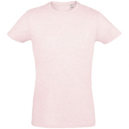Футболка мужская приталенная REGENT FIT 150, розовый меланж купить с нанесением логотипа оптом на заказ в интернет-магазине Санкт-Петербург
