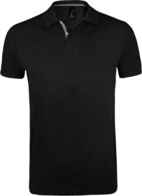 Рубашка поло мужская PORTLAND MEN 200 черная купить оптом с нанесение логотипа в Санкт-Петербурге