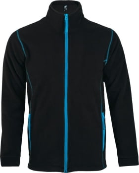 Куртка мужская NOVA MEN 200, черная с ярко-голубым купить с нанесением логотипа оптом на заказ в интернет-магазине Санкт-Петербург