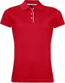 Рубашка поло женская PERFORMER WOMEN 180 красная купить оптом с нанесение логотипа в Санкт-Петербурге