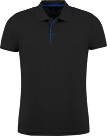 Рубашка поло мужская PERFORMER MEN 180 черная купить оптом с нанесение логотипа в Санкт-Петербурге