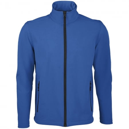 Куртка софтшелл мужская RACE MEN ярко-синяя (royal) купить с нанесением логотипа оптом на заказ в интернет-магазине Санкт-Петербург