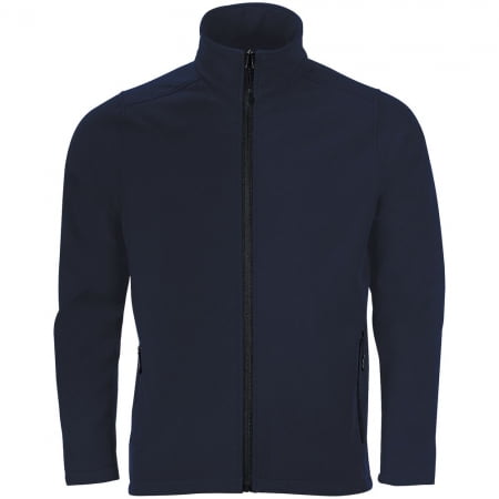Куртка софтшелл мужская RACE MEN темно-синяя купить с нанесением логотипа оптом на заказ в интернет-магазине Санкт-Петербург