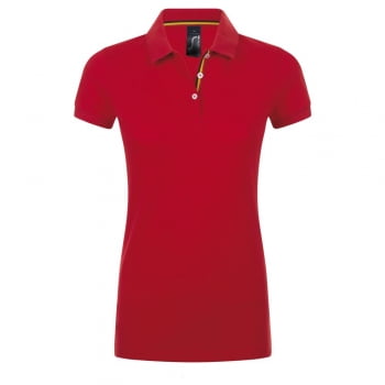 Рубашка поло PATRIOT WOMEN, красная с черным купить с нанесением логотипа оптом на заказ в интернет-магазине Санкт-Петербург
