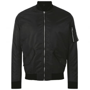 Куртка бомбер унисекс REBEL, черная купить с нанесением логотипа оптом на заказ в интернет-магазине Санкт-Петербург