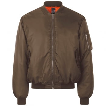 Куртка бомбер унисекс REMINGTON, коричневая купить с нанесением логотипа оптом на заказ в интернет-магазине Санкт-Петербург
