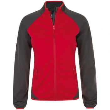 Куртка софтшелл женская ROLLINGS WOMEN, красная с серым купить с нанесением логотипа оптом на заказ в интернет-магазине Санкт-Петербург