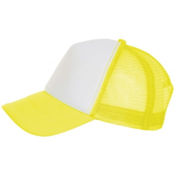 Бейсболка BUBBLE, желтый неон с белым купить с нанесением логотипа оптом на заказ в интернет-магазине Санкт-Петербург