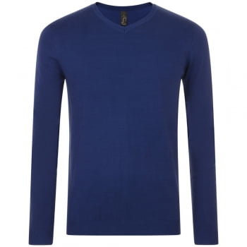 Пуловер мужской GLORY MEN, синий ультрамарин купить с нанесением логотипа оптом на заказ в интернет-магазине Санкт-Петербург