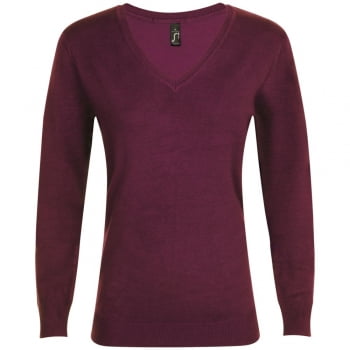 Пуловер женский GLORY WOMEN, бордовый купить с нанесением логотипа оптом на заказ в интернет-магазине Санкт-Петербург