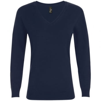 Пуловер женский GLORY WOMEN, темно-синий купить с нанесением логотипа оптом на заказ в интернет-магазине Санкт-Петербург