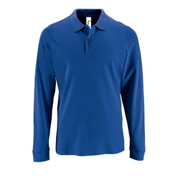 Рубашка поло мужская с длинным рукавом PERFECT LSL MEN, ярко-синяя купить с нанесением логотипа оптом на заказ в интернет-магазине Санкт-Петербург