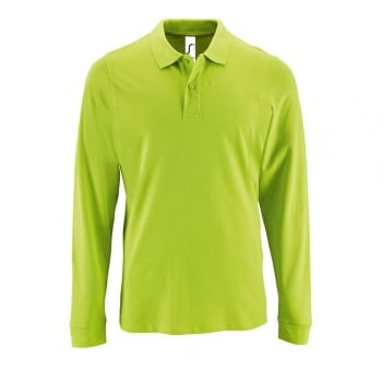 Рубашка поло мужская с длинным рукавом PERFECT LSL MEN, зеленое яблоко купить с нанесением логотипа оптом на заказ в интернет-магазине Санкт-Петербург