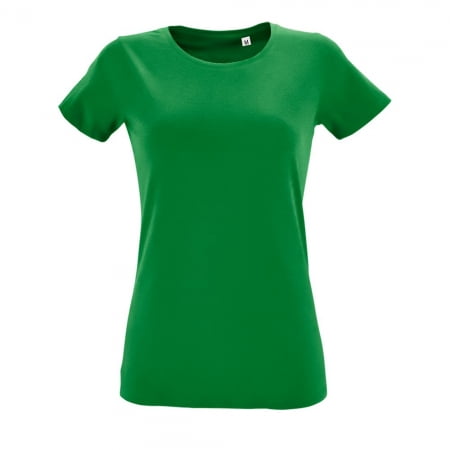 Футболка женская REGENT FIT WOMEN, ярко-зеленая купить с нанесением логотипа оптом на заказ в интернет-магазине Санкт-Петербург